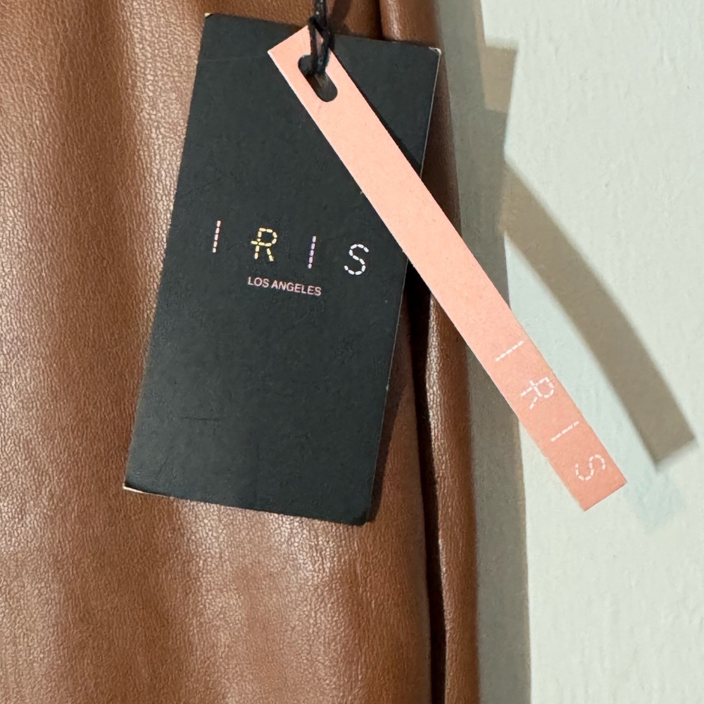 iris Chocolate Brown Straight-Leg Faux-Leather Pants - Picture 6 of 8